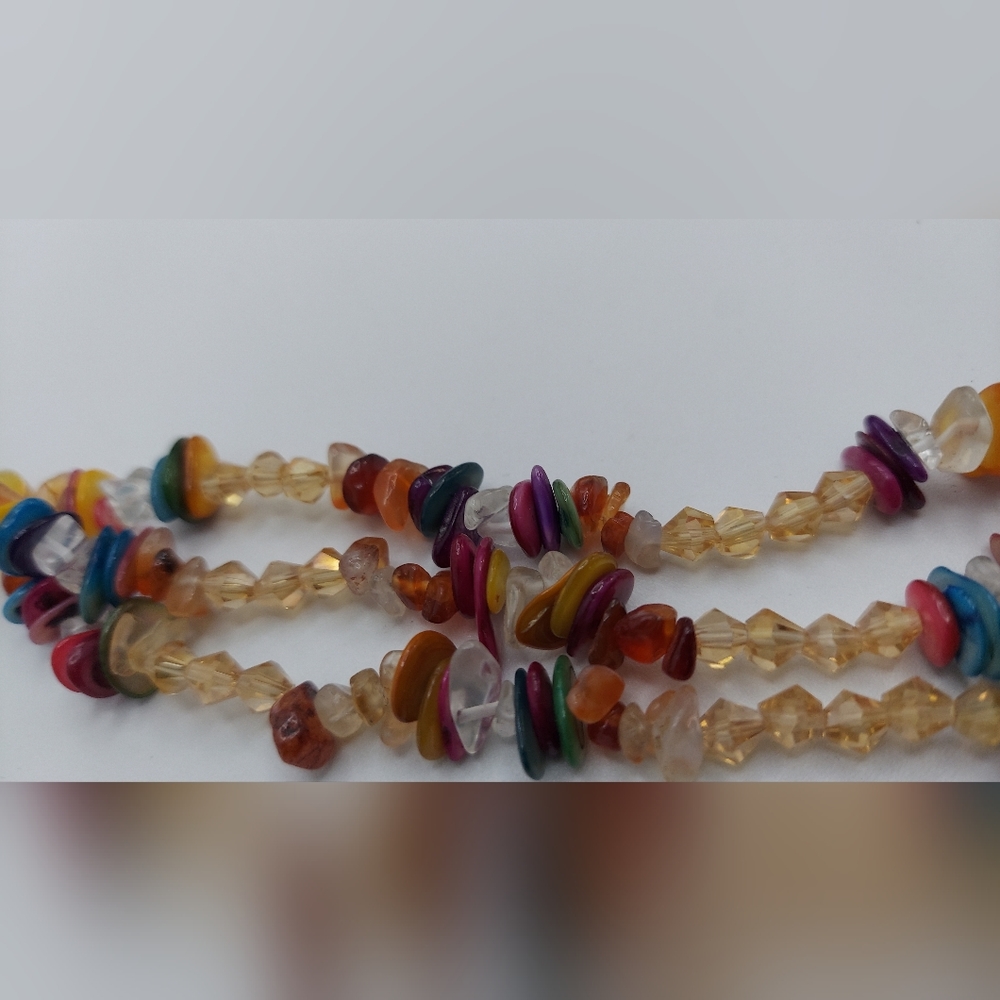 Multi-Stone Multi-Color Three Strand Statement Ne… - image 7